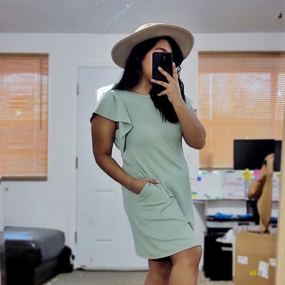 REJOICE MINT GREEN RIBBED DRESS - Picture 3 of 6